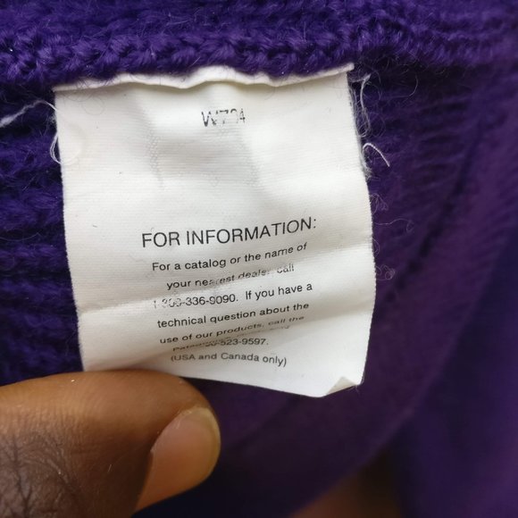 PATAGONIA 80s Vintage Made in Hong Kong Chunky Fisherman sweater Deep Purple - Picture 5 of 13